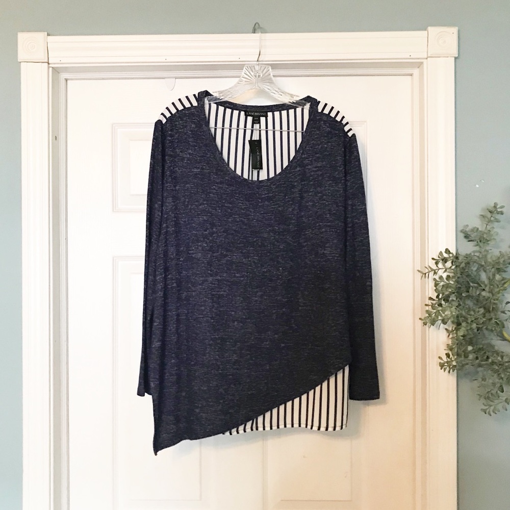 NWT Lane Bryant striped top 3/4 sleeves size 14/16